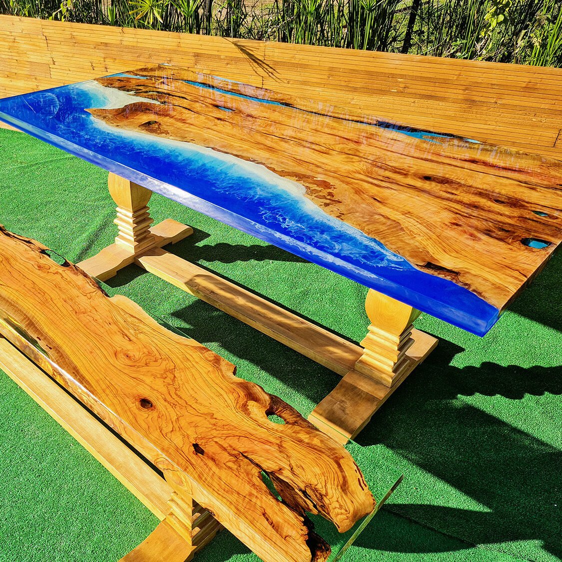 Table and Bench| Epoxy Table | Almas Turkey