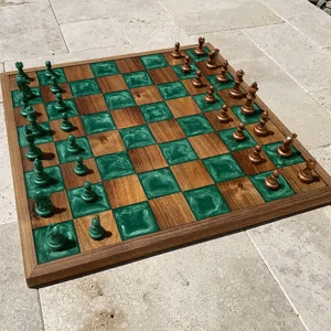 Epoxy backgammon and chess board | Epoxy Table | Almas Turkey